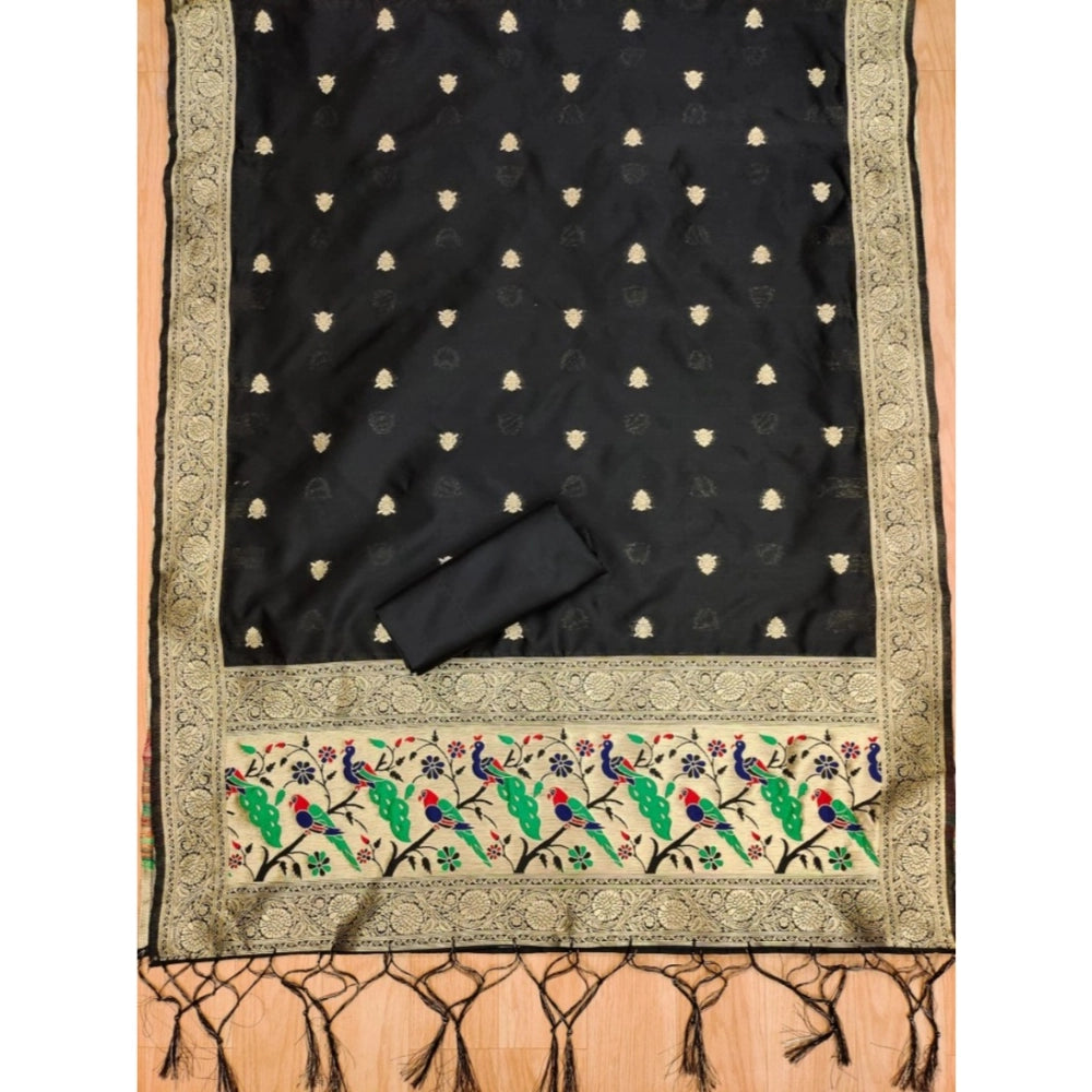 Women'S Banarasi Silk Printed Unstitched Salwar Suit Material