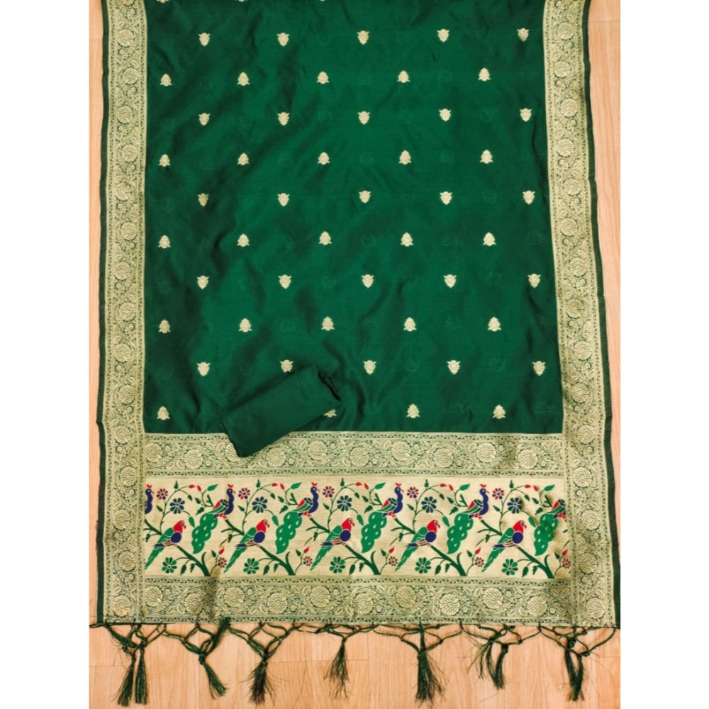 Women'S Banarasi Silk Printed Unstitched Salwar Suit Material
