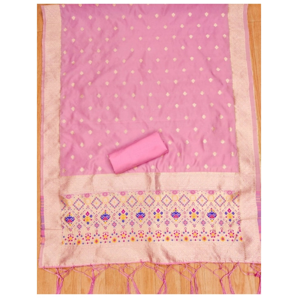 Women'S Banarasi Silk Printed Unstitched Salwar Suit Material