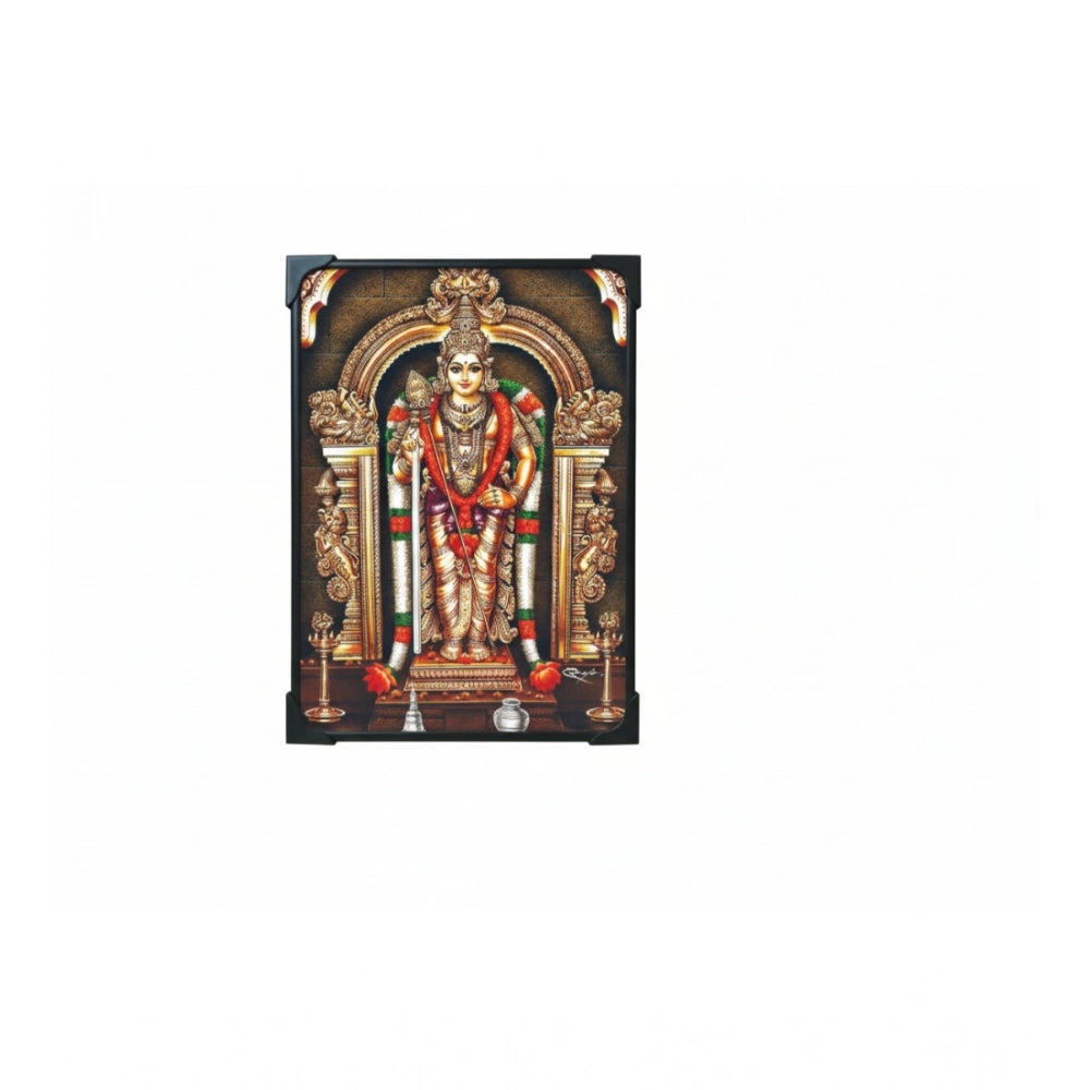 Wooden Sri Subramaniyan Swamy Murugan Table Top Devotional Pla