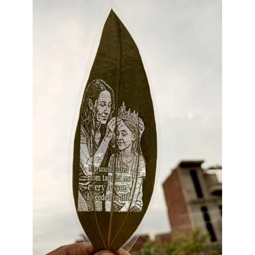 Custom Mother And Daughter Leaf Art – Personalized Engraved Po