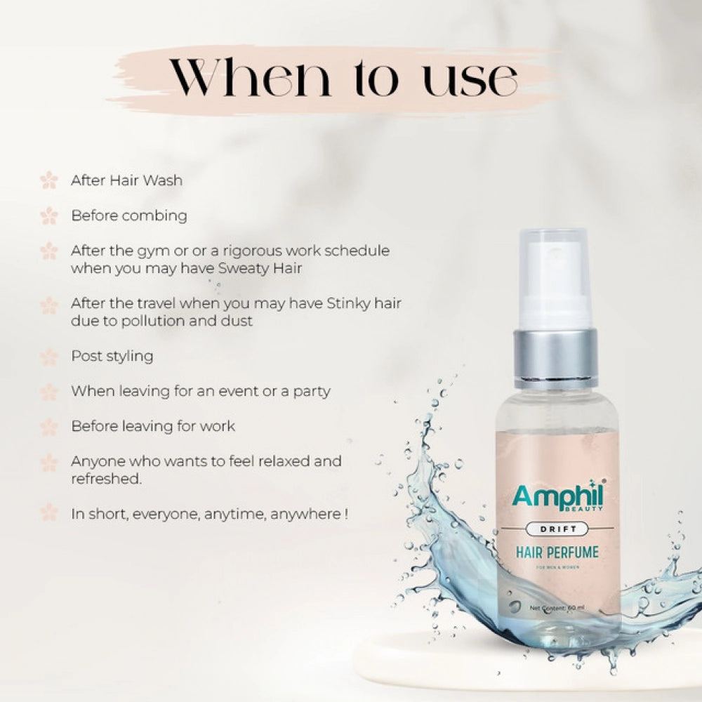 Amphil Beauty Drift Unisex Hair Perfume 60 Ml | Alcohol Free |