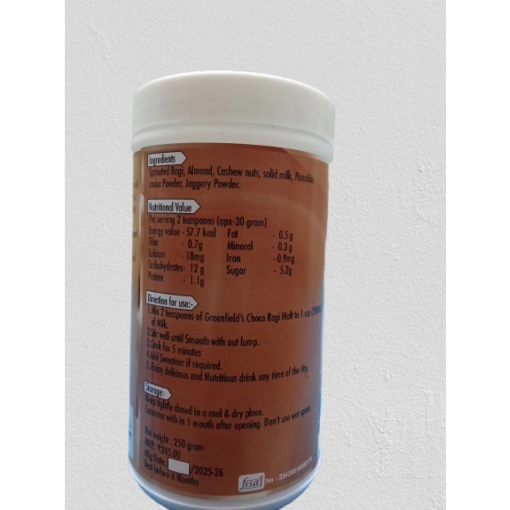 Greenfield'S Sprouted Choco Ragi Malt (250Gm)