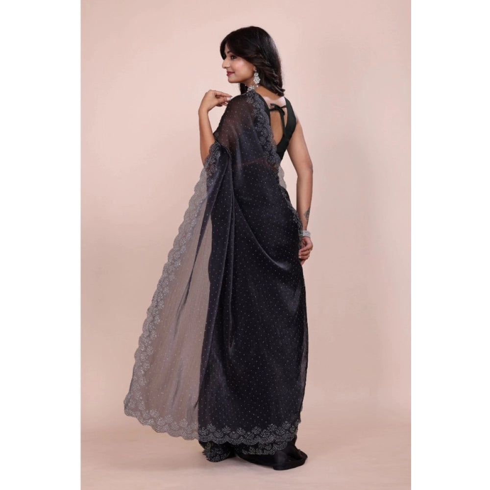 Women'S Jimmy Choo Embellished Bollywood Saree With Unstitched