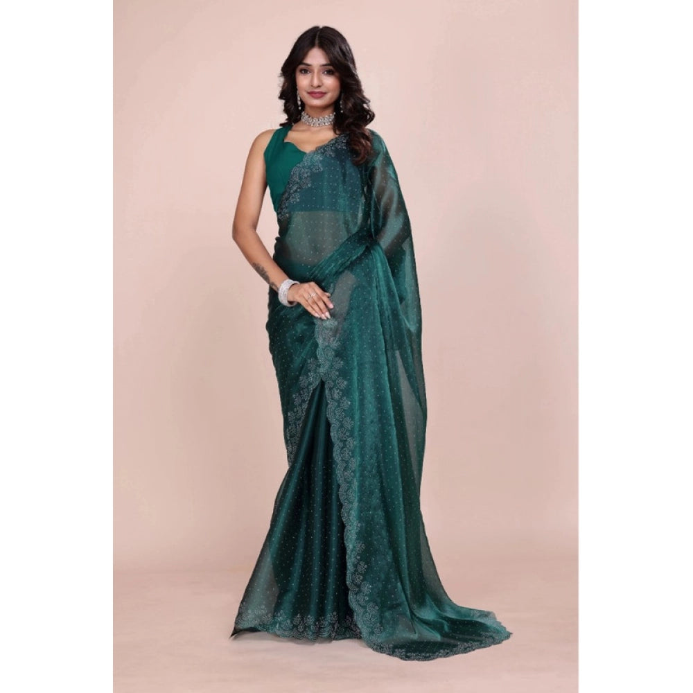 Women'S Jimmy Choo Embellished Bollywood Saree With Unstitched
