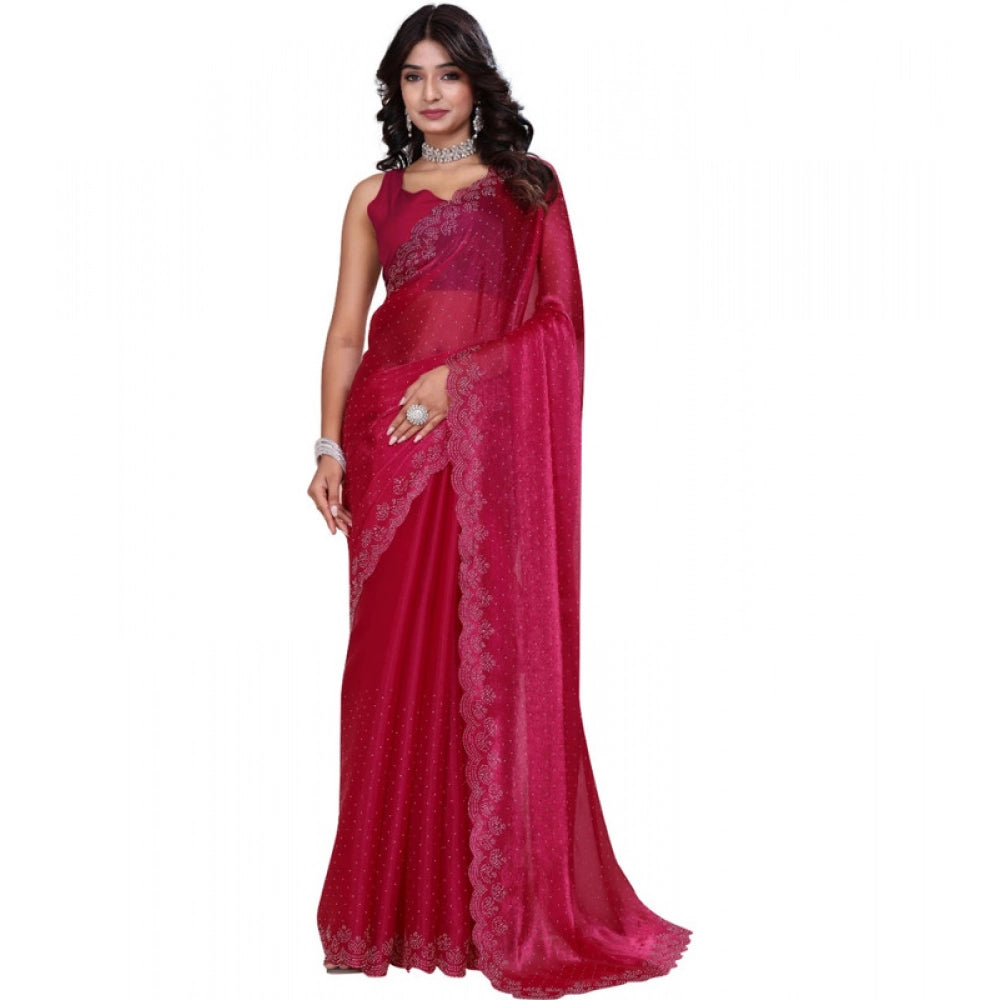 Women'S Jimmy Choo Embellished Bollywood Saree With Unstitched