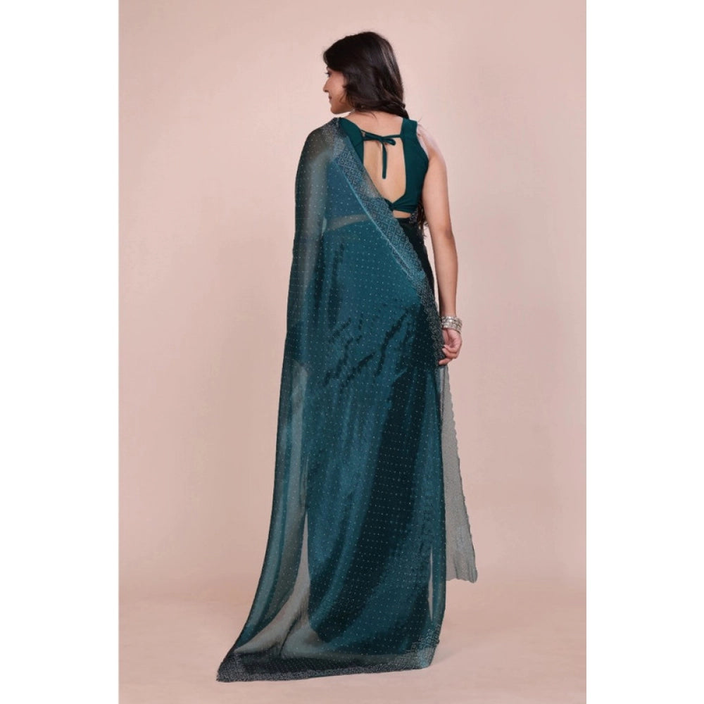Women'S Jimmy Choo Embellished Bollywood Saree With Unstitched