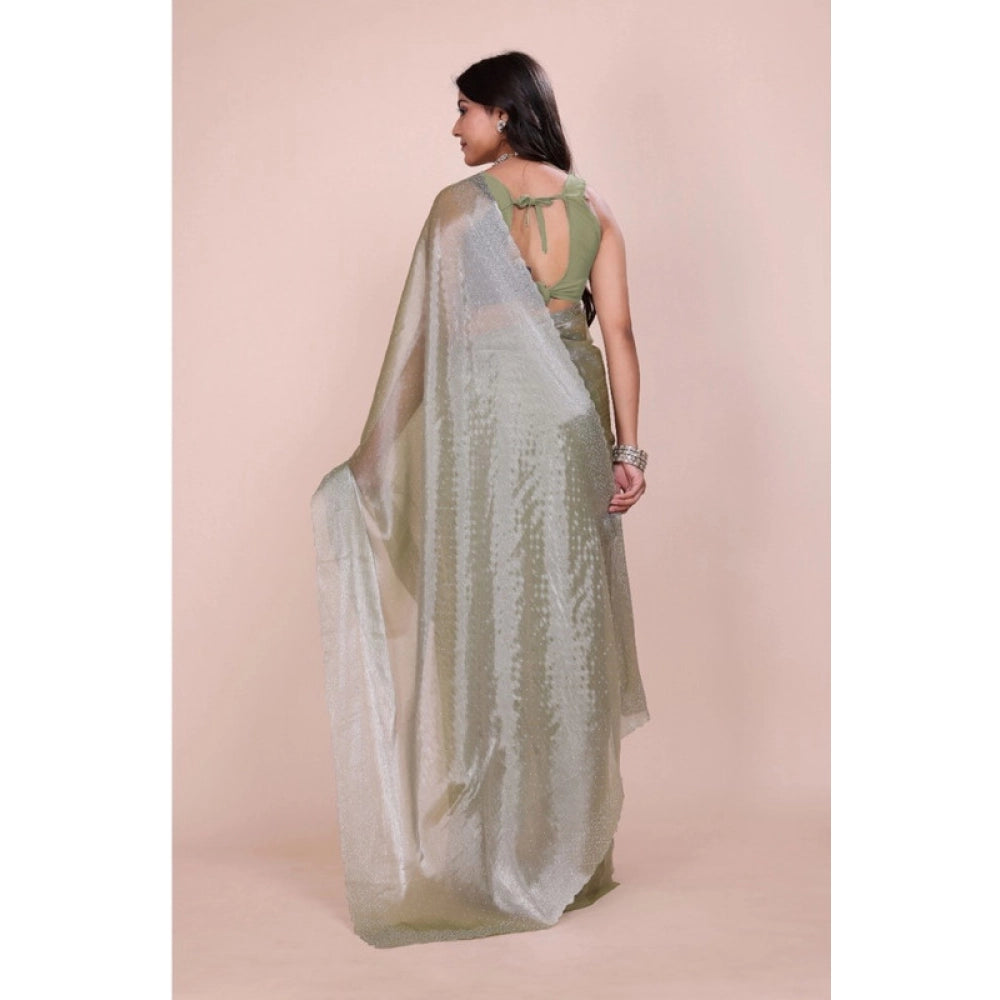 Women'S Jimmy Choo Embellished Bollywood Saree With Unstitched
