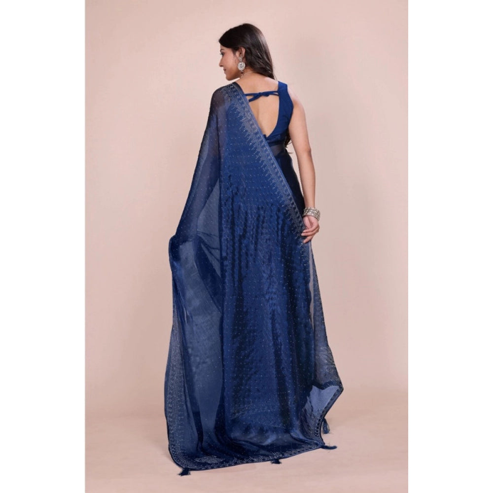 Women'S Jimmy Choo Embellished Bollywood Saree With Unstitched