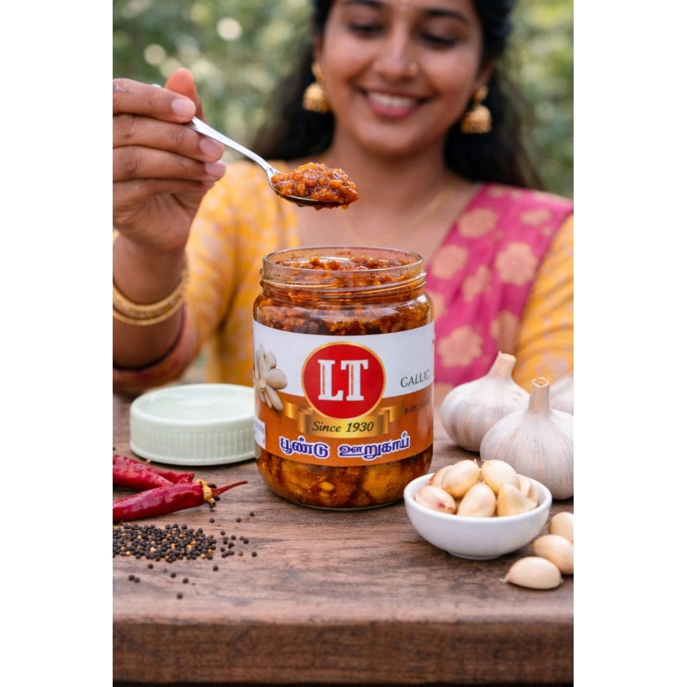 Pack Of_3 300Gm Lt Garlic Pickle Traditional Digestive Side Di