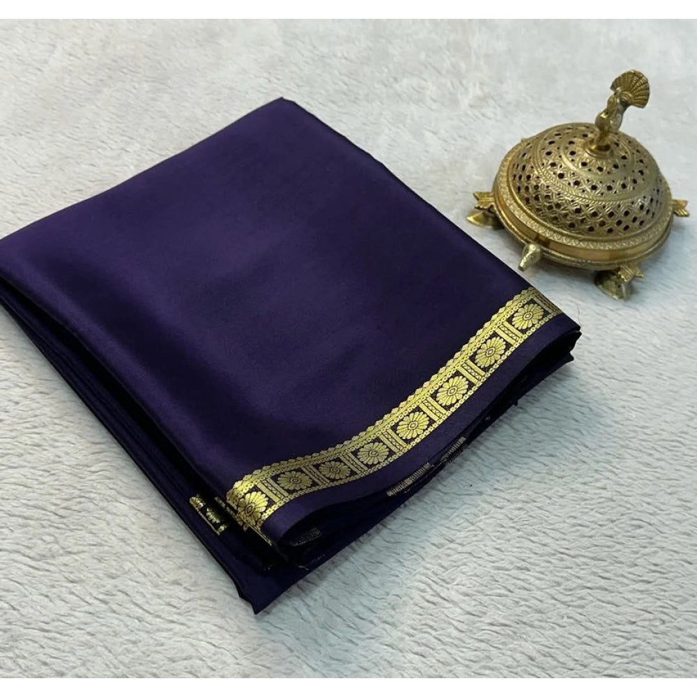 Women'S Crepe Chit Pallu Solid Saree With Unstitched Blouse 5.