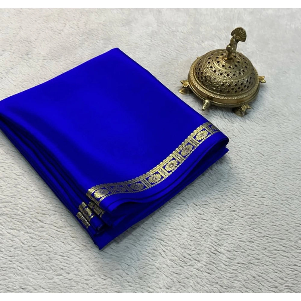 Women'S Crepe Chit Pallu Solid Saree With Unstitched Blouse 5.