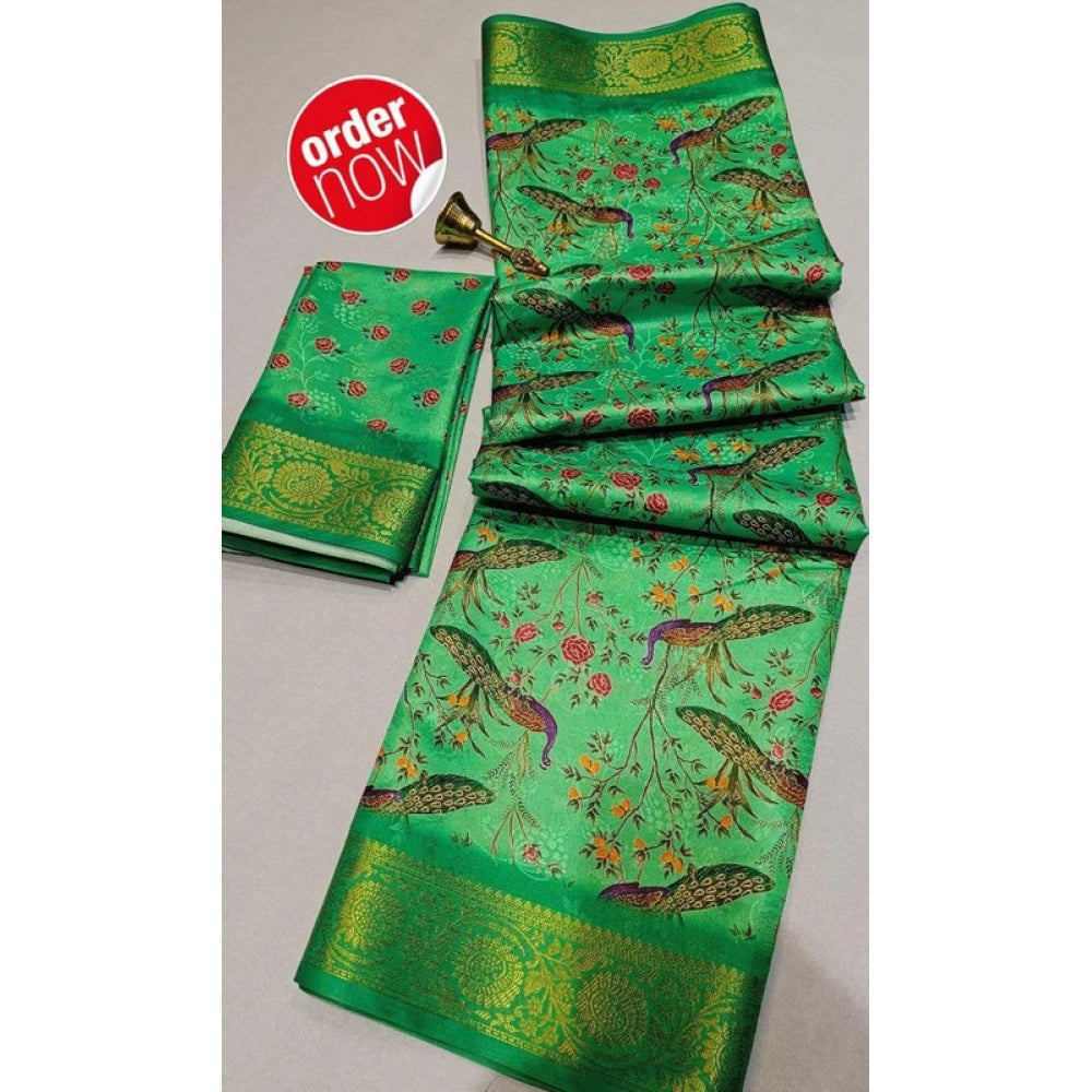 Women'S Digital Dolla Silk Printed Saree With Unstitched Blous