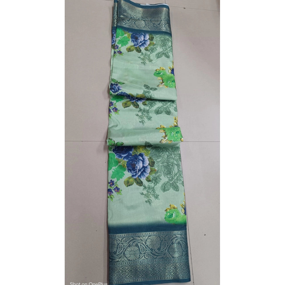 Women'S Digital Dolla Silk Printed Saree With Unstitched Blous