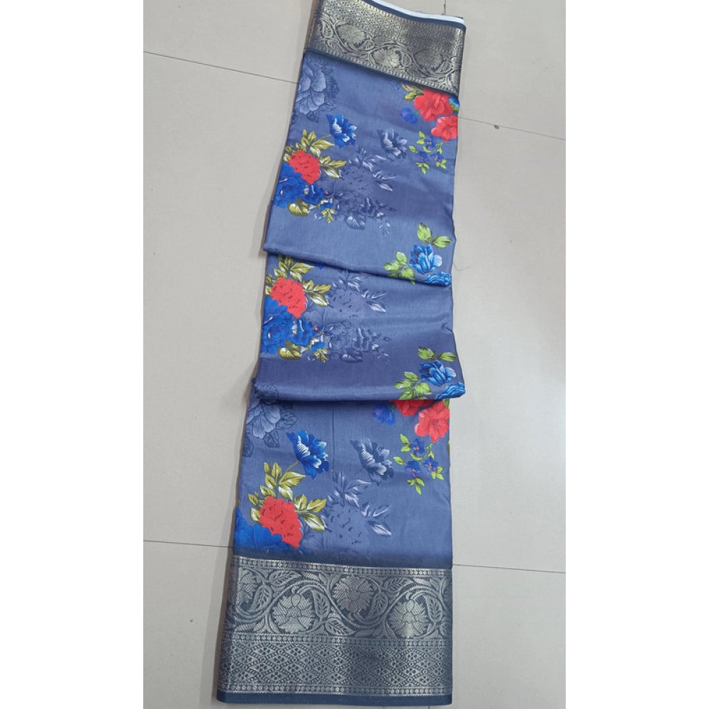 Women'S Digital Dolla Silk Printed Saree With Unstitched Blous