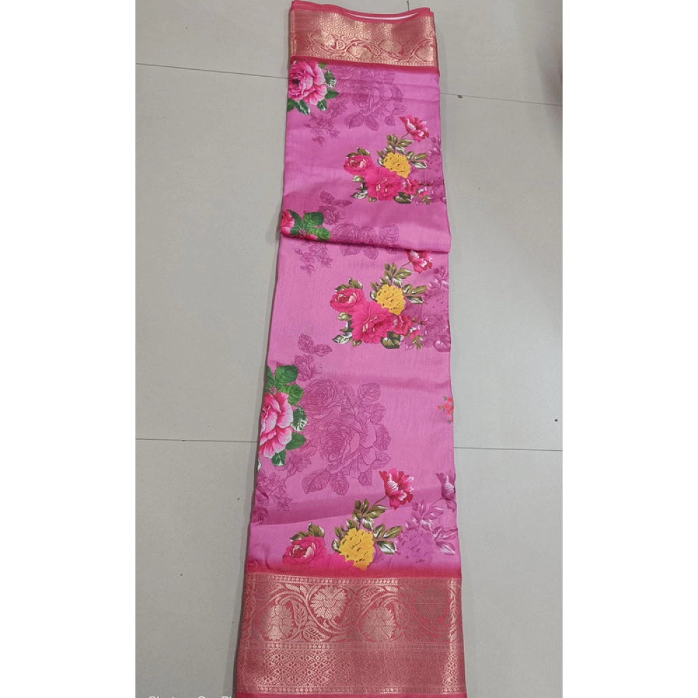 Women'S Digital Dolla Silk Printed Saree With Unstitched Blous