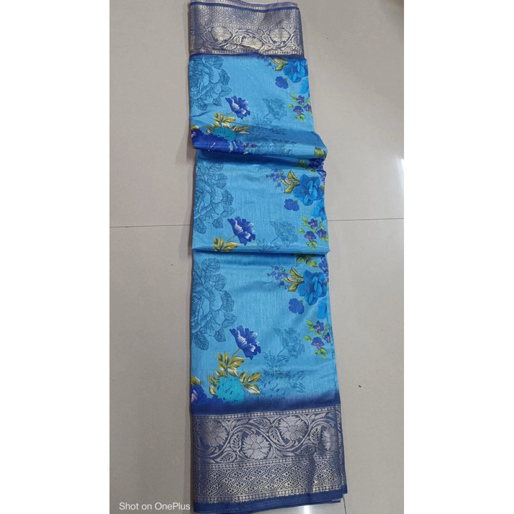 Women'S Digital Dolla Silk Printed Saree With Unstitched Blous