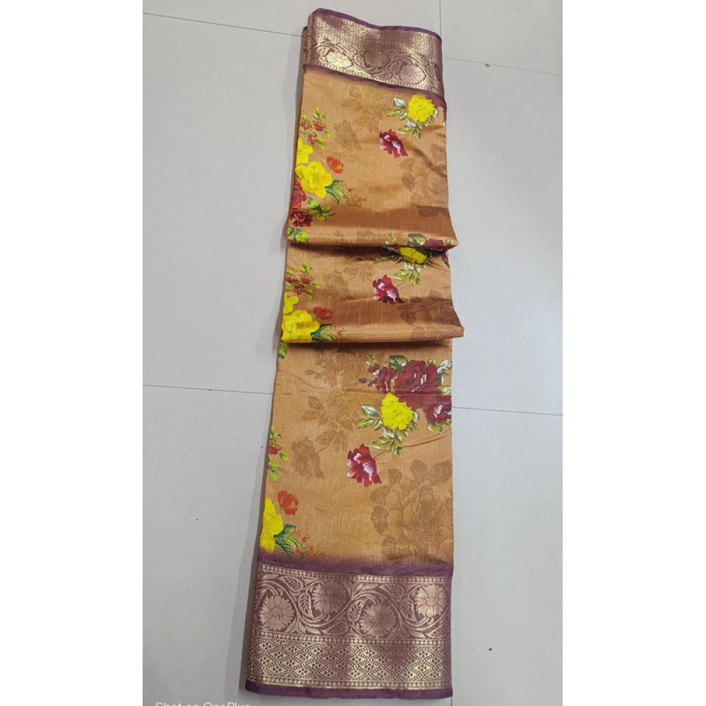 Women'S Digital Dolla Silk Printed Saree With Unstitched Blous