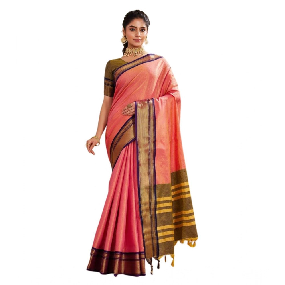 Women'S Silk Blended Jaquard Woven Saree With Unstitched Blous