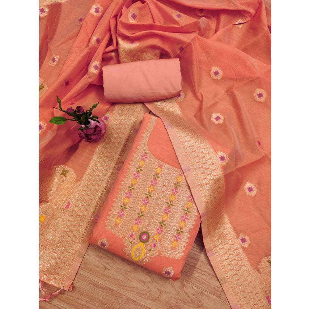 Women'S Banarasi Silk Printed Unstitched Salwar Suit Material