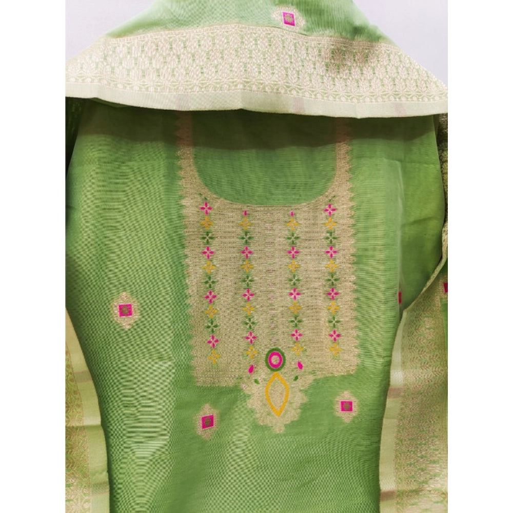 Women'S Banarasi Silk Printed Unstitched Salwar Suit Material