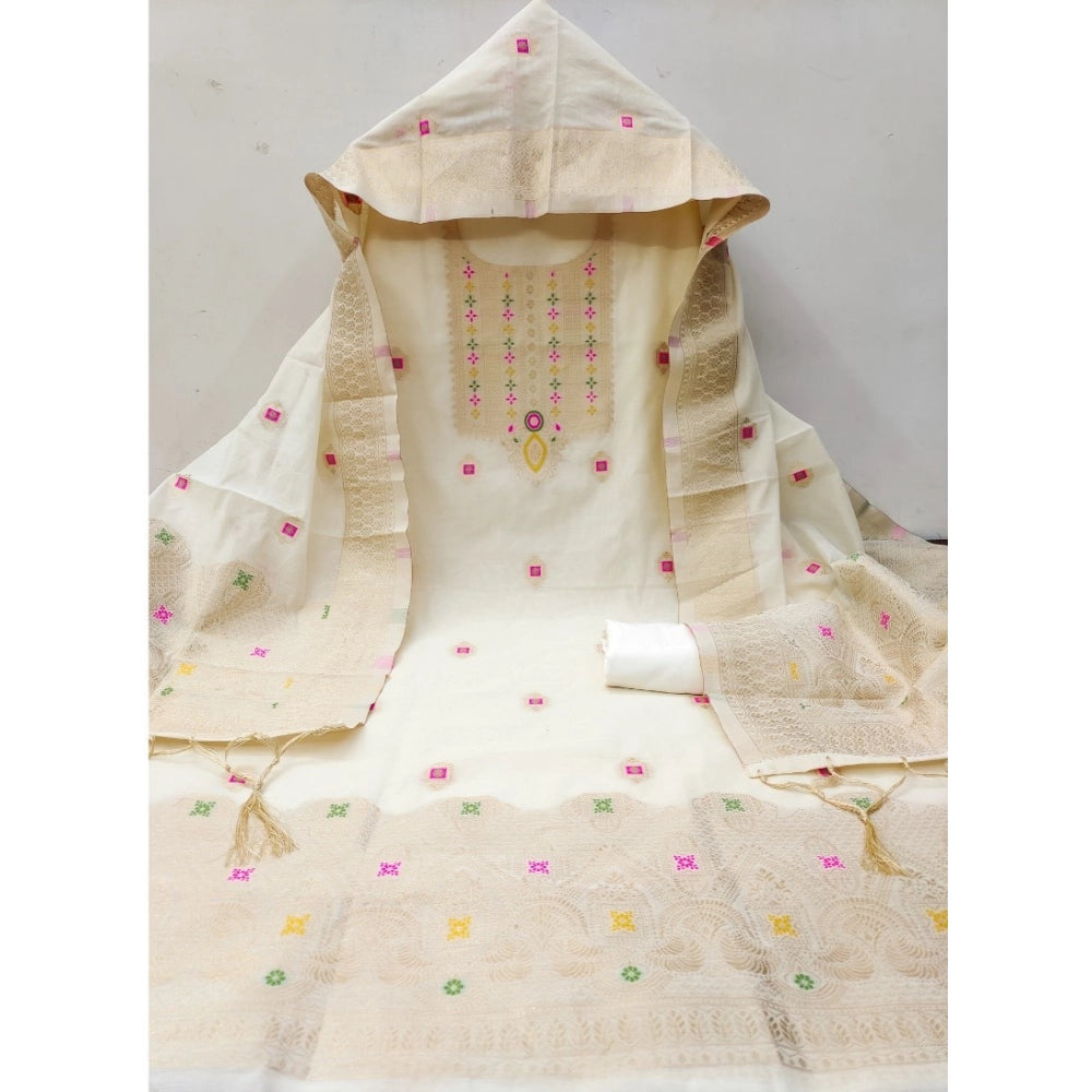 Women'S Banarasi Silk Printed Unstitched Salwar Suit Material