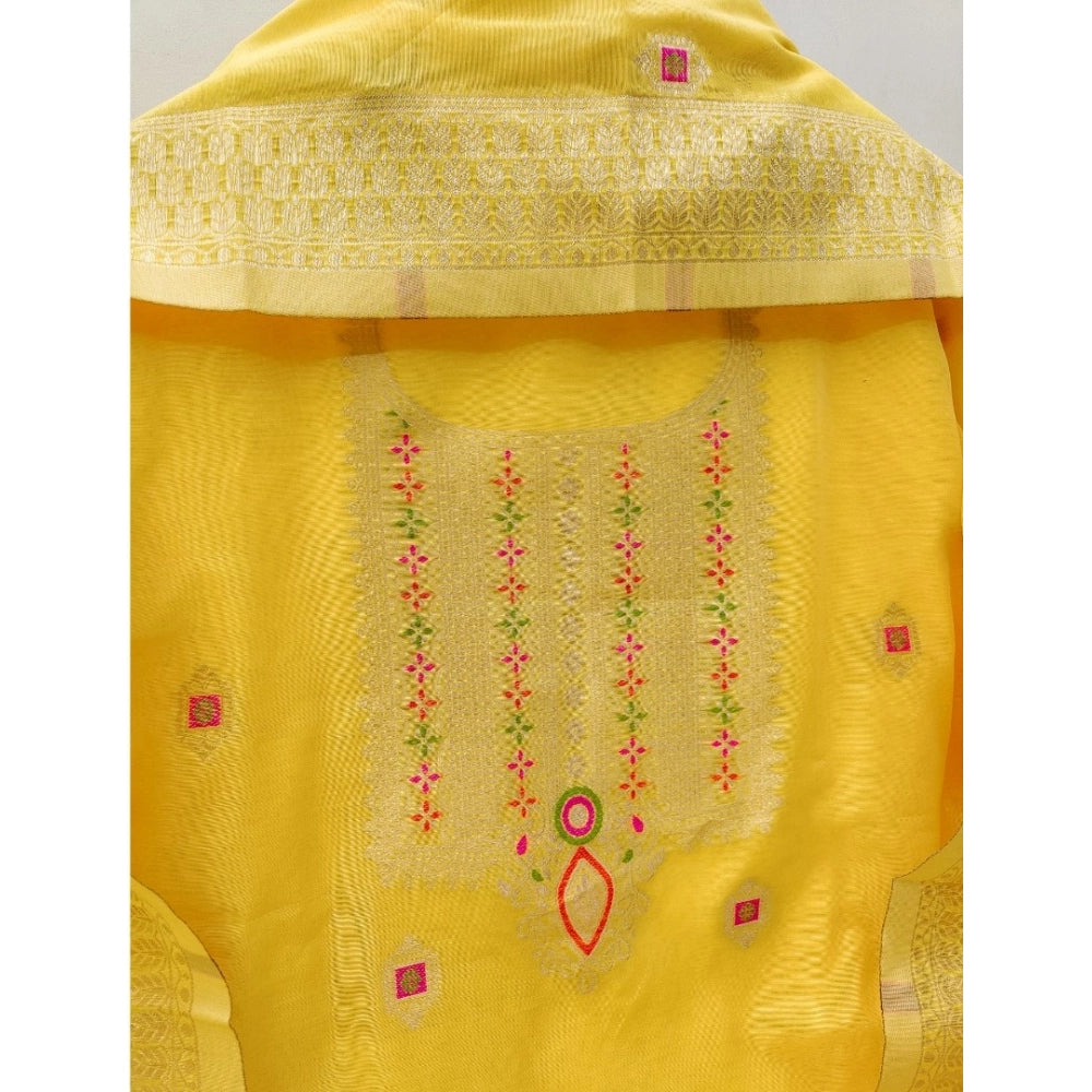 Women'S Banarasi Silk Printed Unstitched Salwar Suit Material