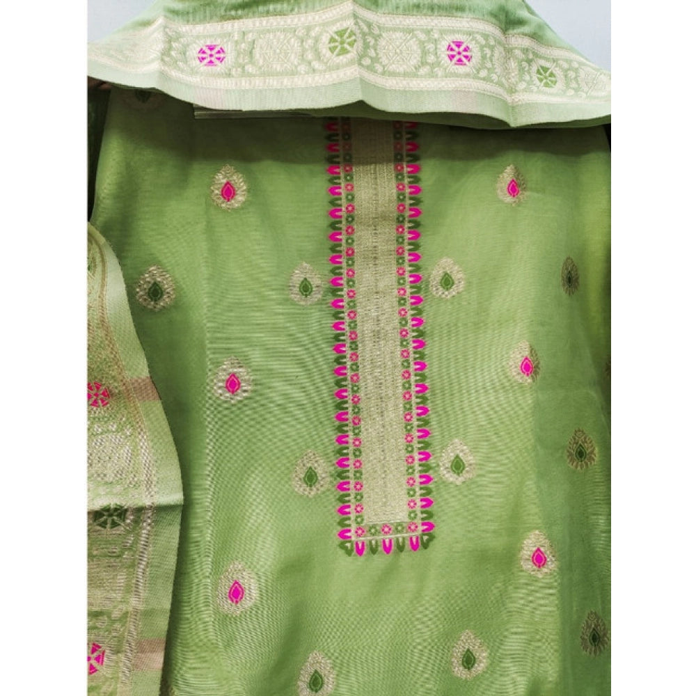 Women'S Banarasi Silk Printed Unstitched Salwar Suit Material