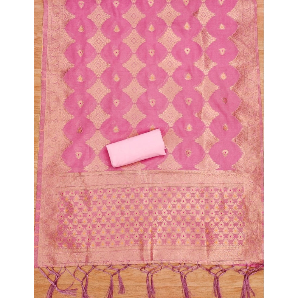 Women'S Banarasi Silk Printed Unstitched Salwar Suit Material