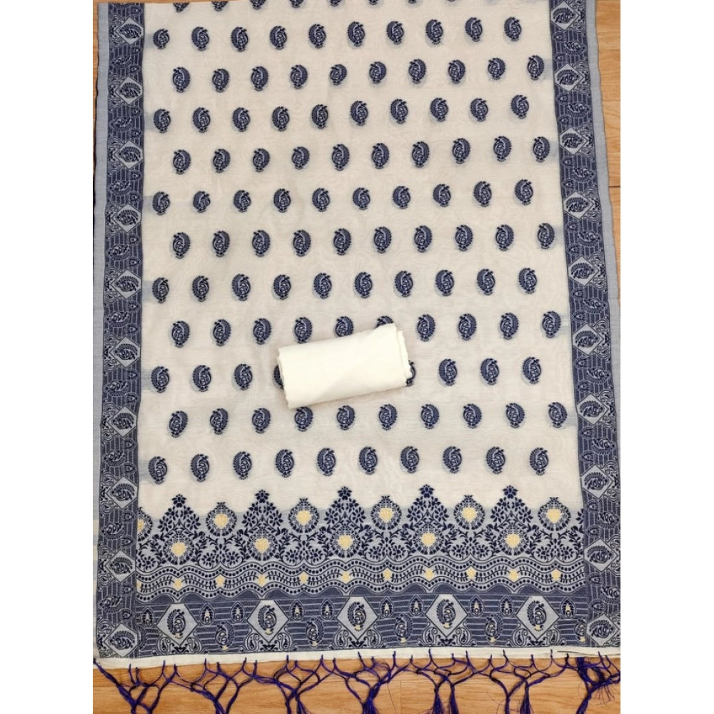 Women'S Banarasi Silk Printed Unstitched Salwar Suit Material