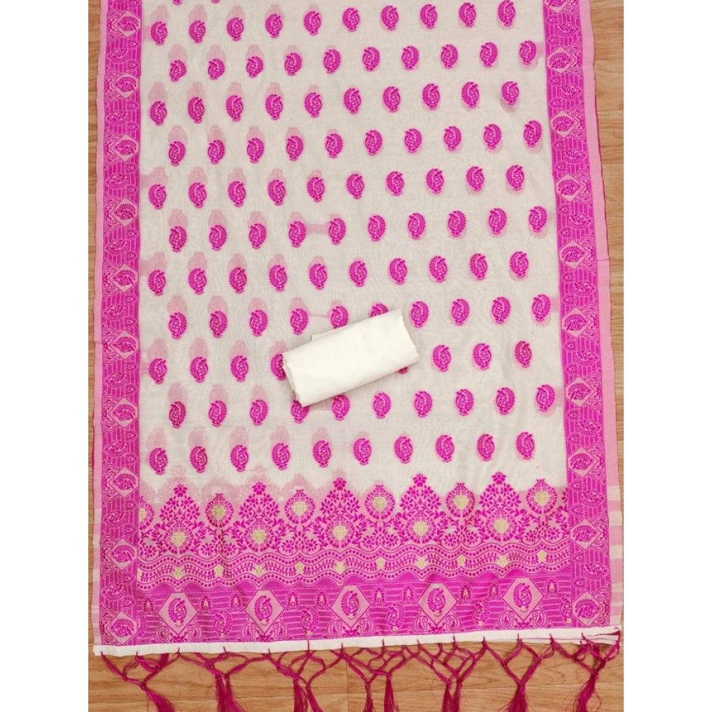 Women'S Banarasi Silk Printed Unstitched Salwar Suit Material