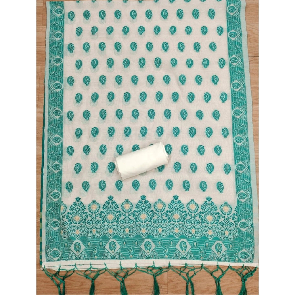 Women'S Banarasi Silk Printed Unstitched Salwar Suit Material