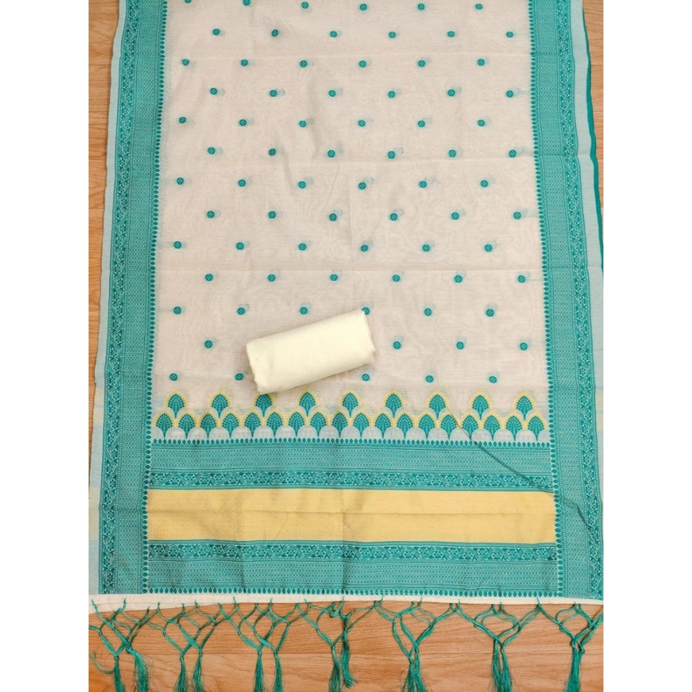 Women'S Banarasi Silk Printed Unstitched Salwar Suit Material
