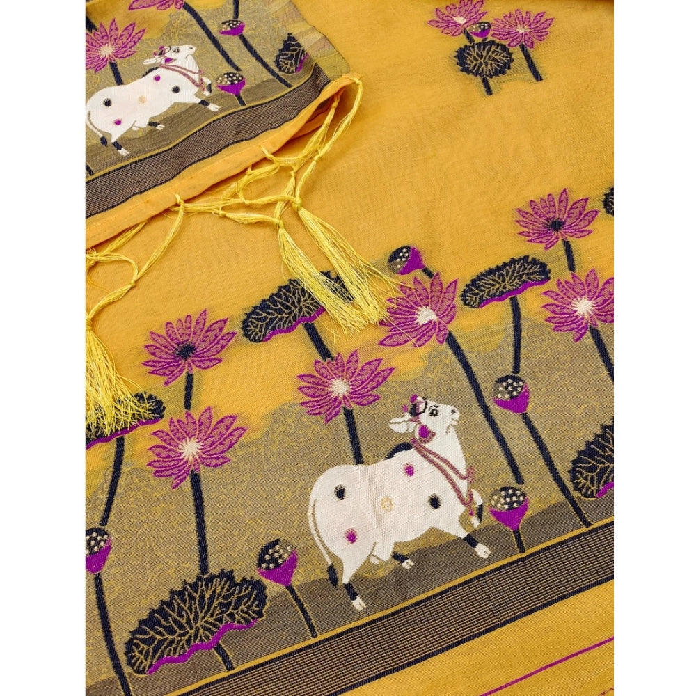 Women'S Banarasi Silk Printed Unstitched Salwar Suit Material