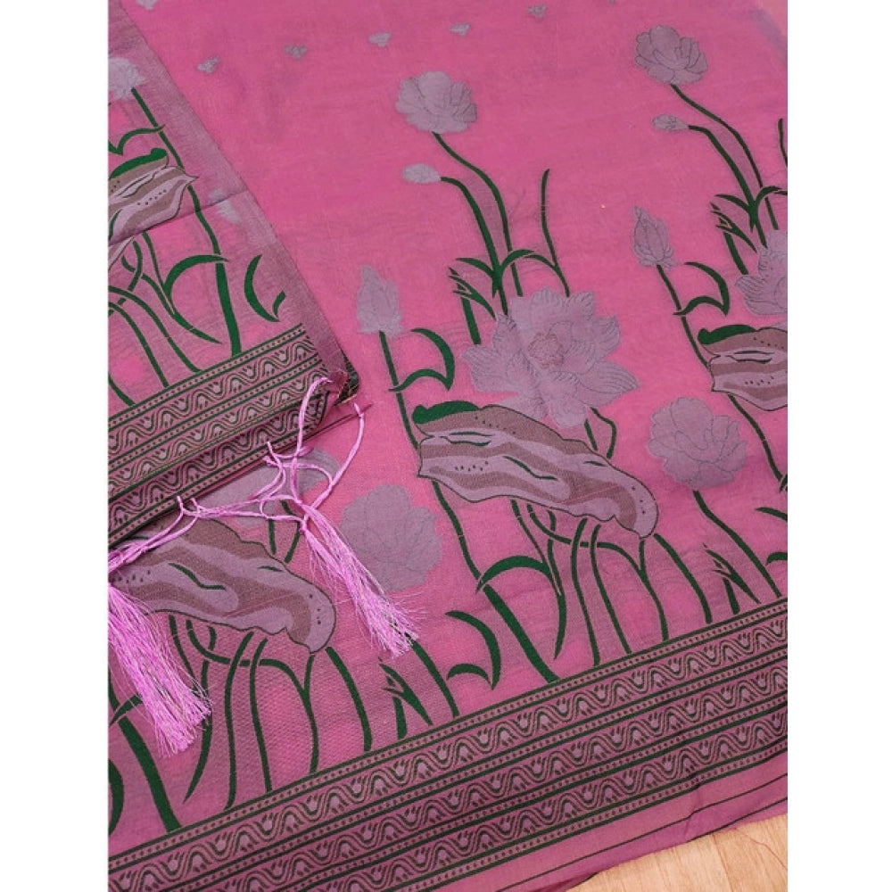 Women'S Banarasi Silk Printed Unstitched Salwar Suit Material
