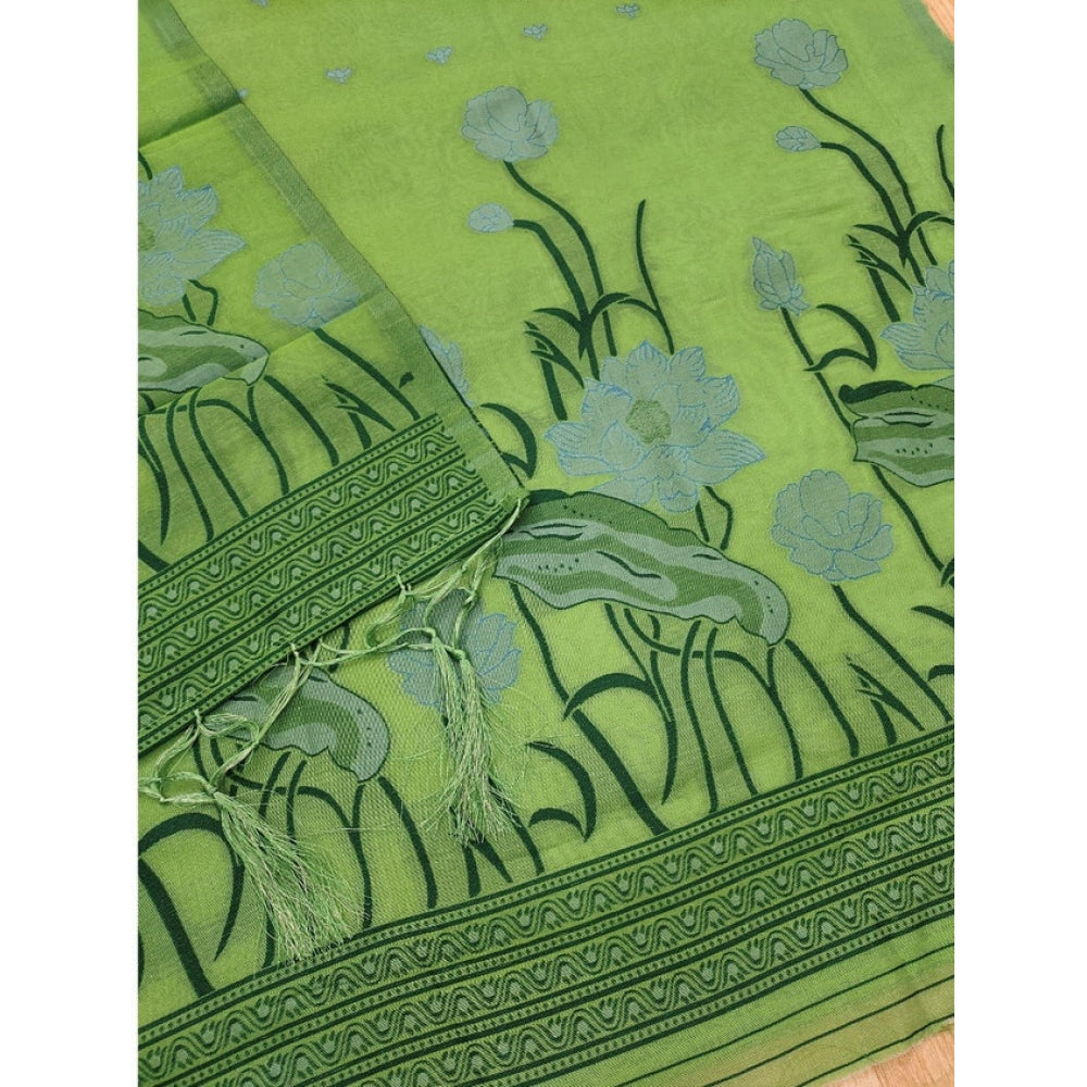 Women'S Banarasi Silk Printed Unstitched Salwar Suit Material