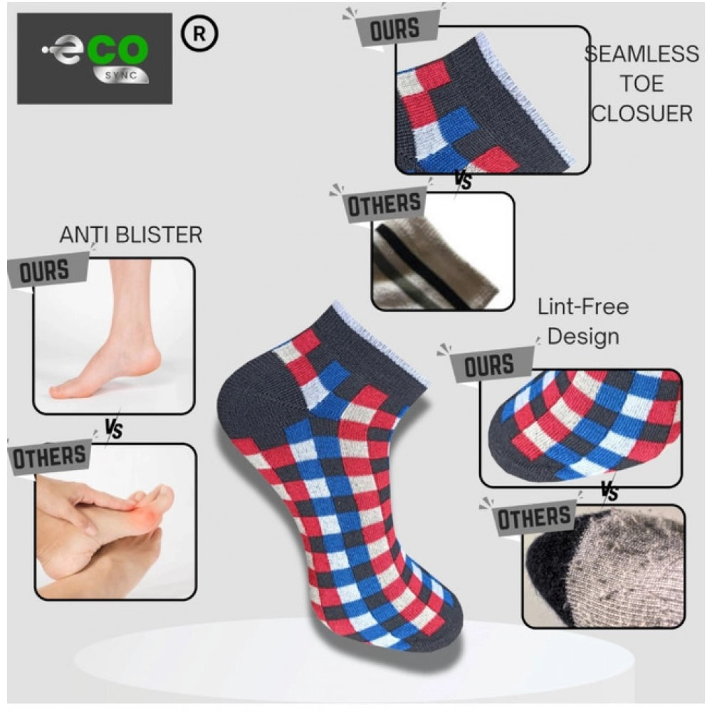 3_Pair Set Unisex Casual Cotton Printed Low Cut Socks (Multico