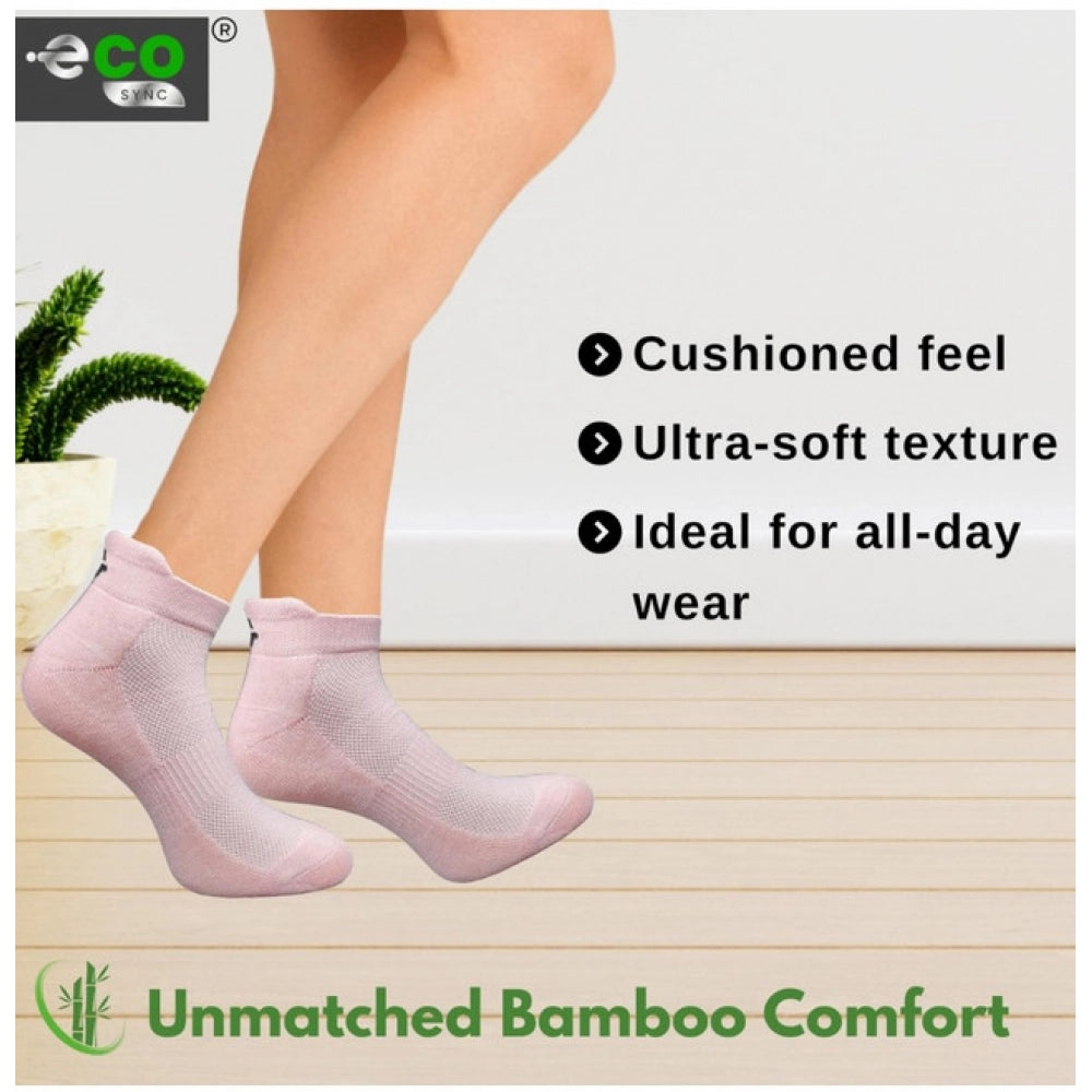 4_Pair Set Unisex Casual Bamboo Cotton Printed Ankle Length So