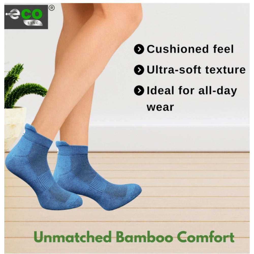 4_Pair Set Unisex Casual Bamboo Cotton Printed Ankle Length So