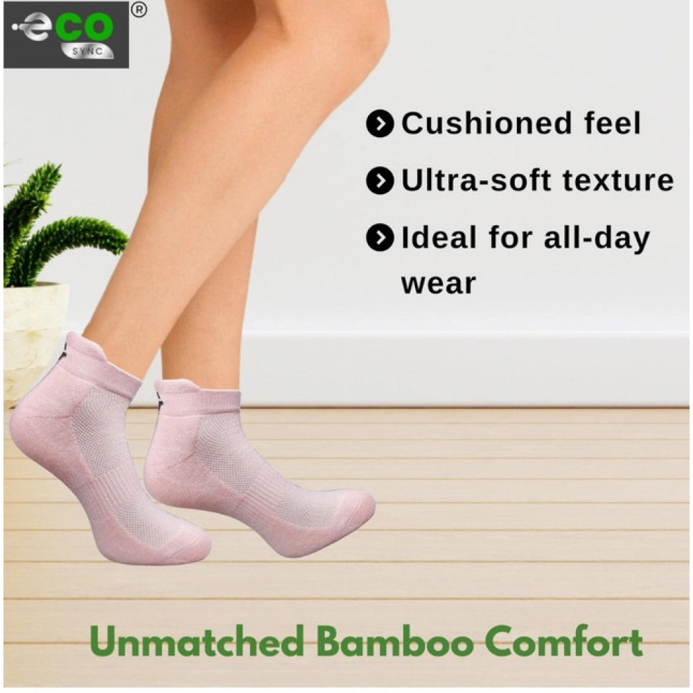 4_Pair Set Unisex Casual Bamboo Cotton Printed Ankle Length So