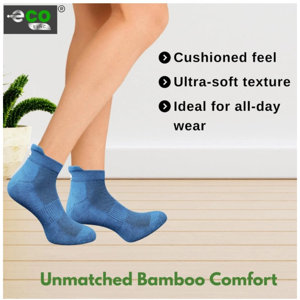4_Pair Set Unisex Casual Bamboo Cotton Printed Ankle Length So
