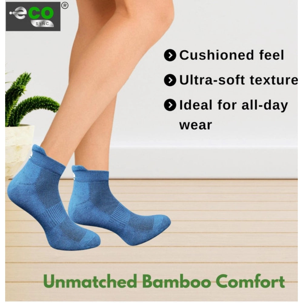 4_Pair Set Unisex Casual Bamboo Cotton Printed Ankle Length So