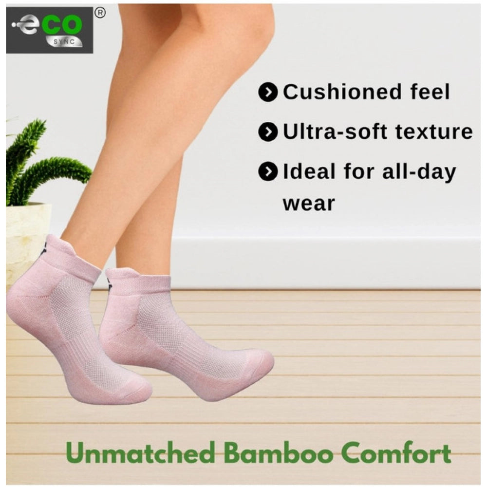 4_Pair Set Unisex Casual Bamboo Cotton Printed Ankle Length So