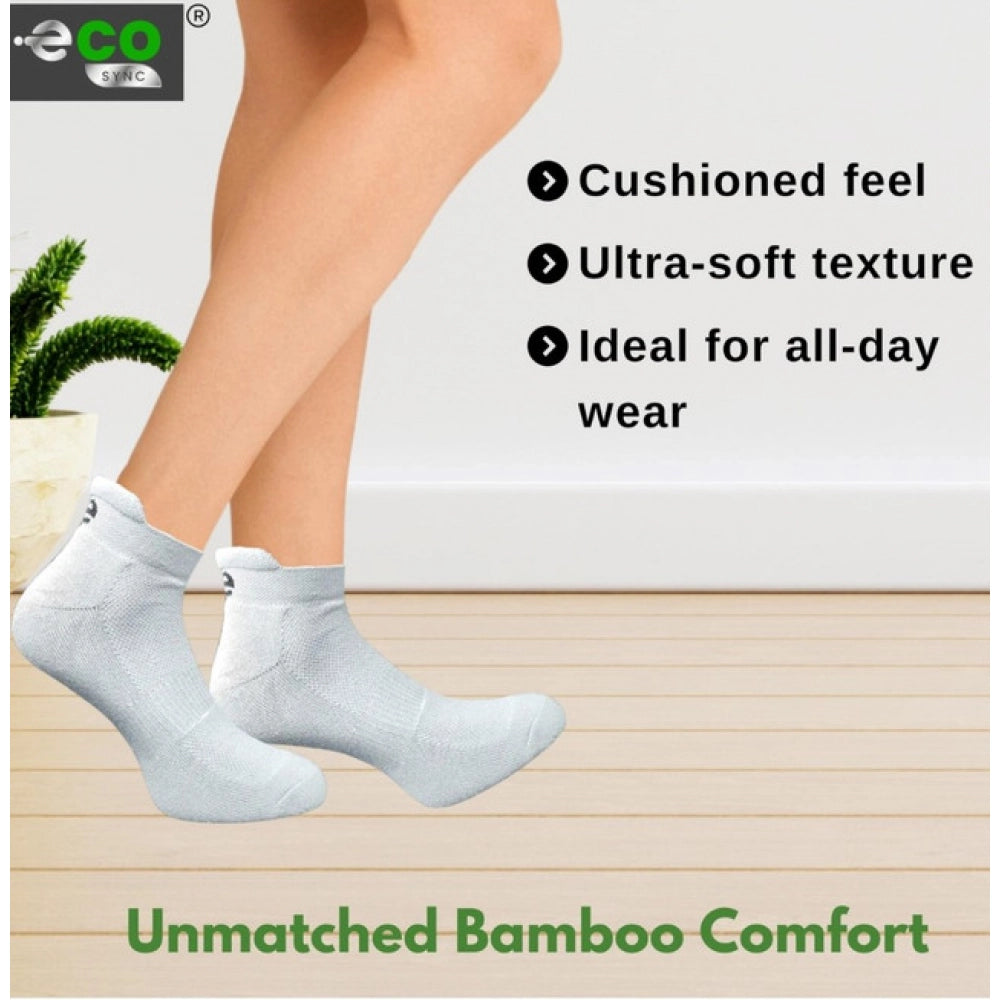 4_Pair Set Unisex Casual Bamboo Cotton Printed Ankle Length So