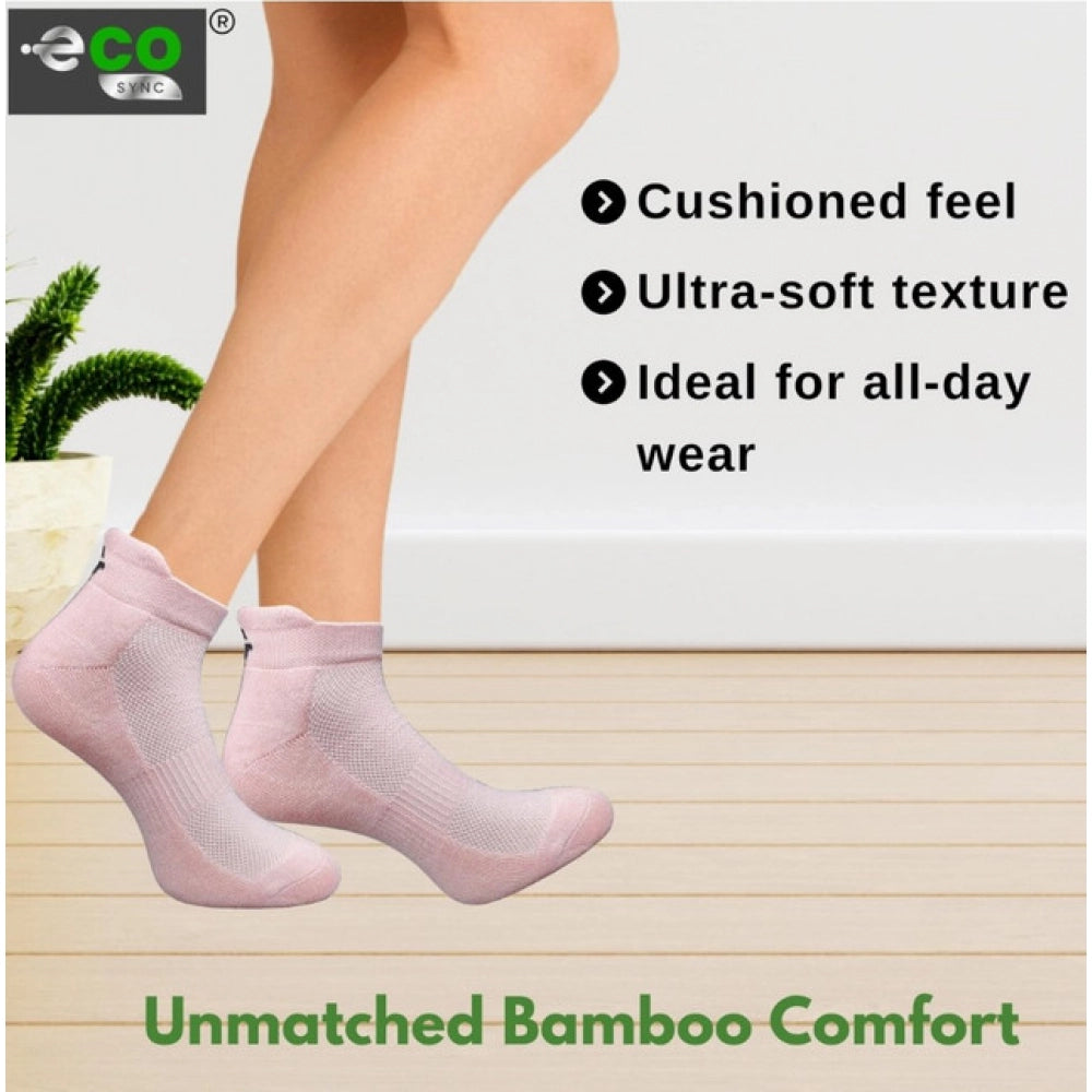 4_Pair Set Unisex Casual Bamboo Cotton Printed Ankle Length So