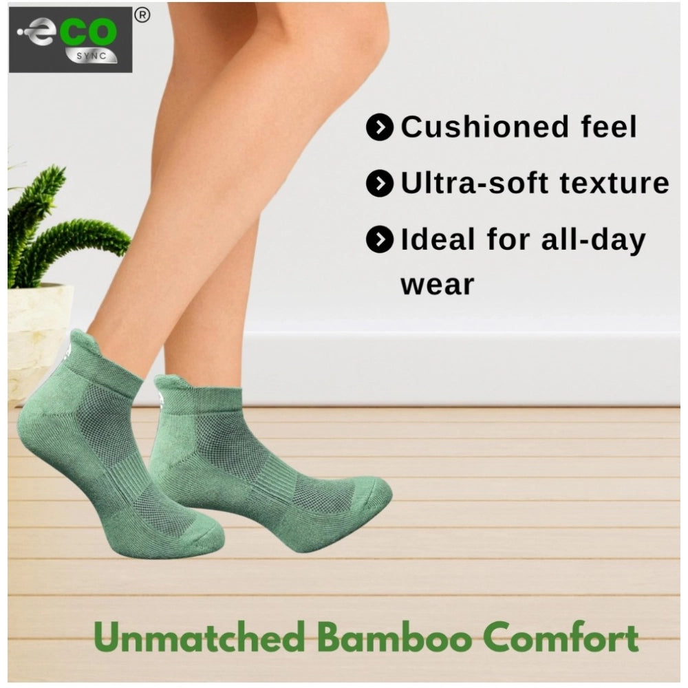 4_Pair Set Unisex Casual Bamboo Cotton Printed Ankle Length So