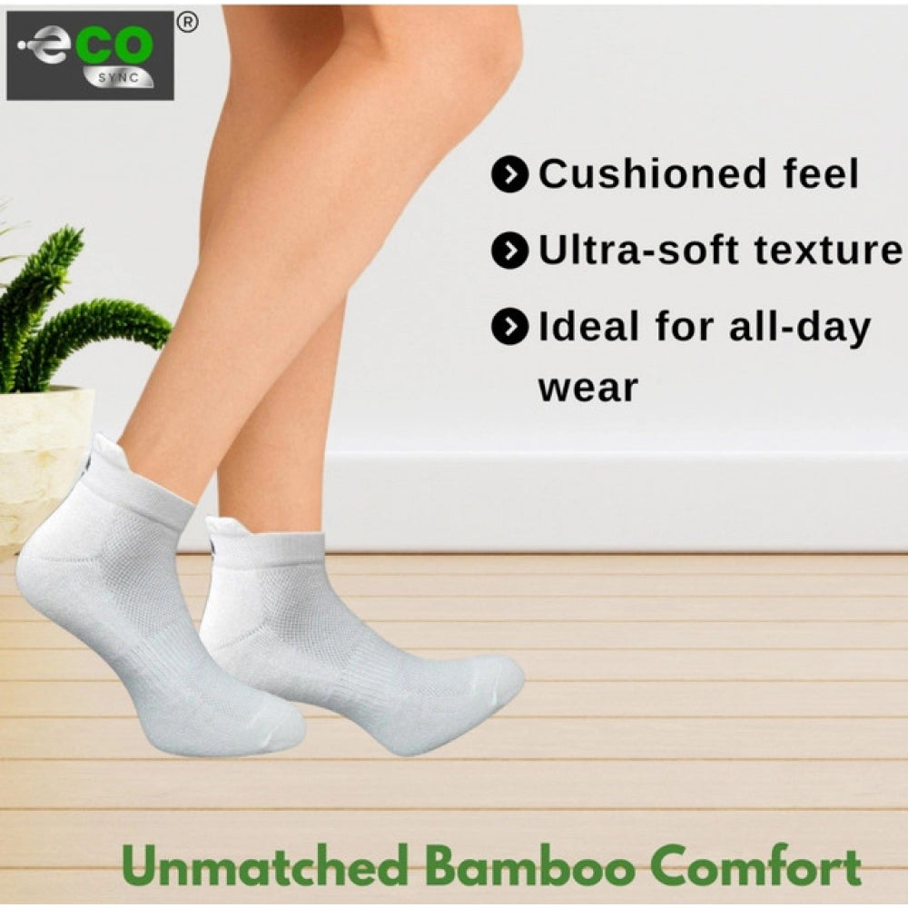 4_Pair Set Unisex Casual Bamboo Cotton Printed Ankle Length So