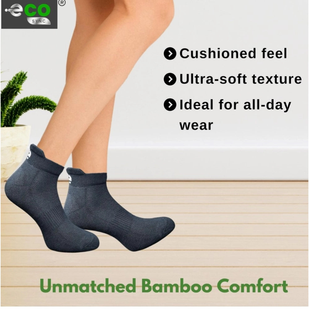 4_Pair Set Unisex Casual Bamboo Cotton Printed Ankle Length So