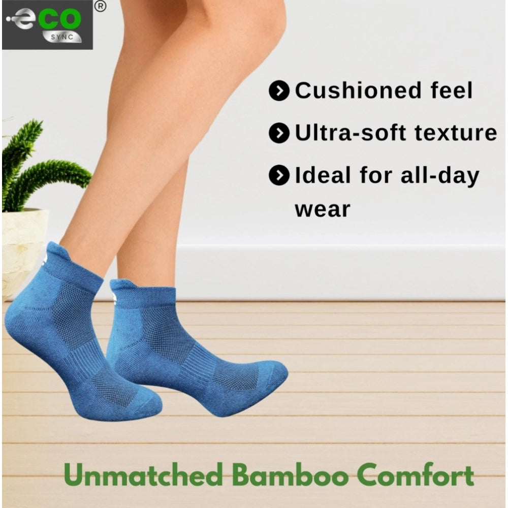 4_Pair Set Unisex Casual Bamboo Cotton Printed Ankle Length So