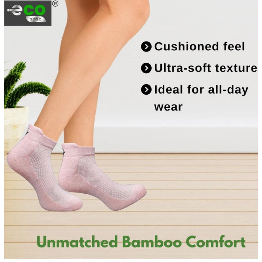 4_Pair Set Unisex Casual Bamboo Cotton Printed Ankle Length So